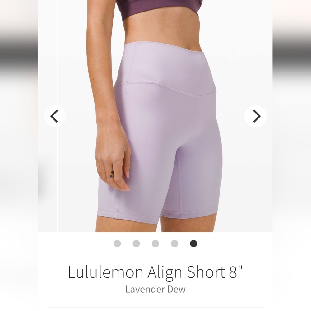 lululemon Align Bike Shorts  8in Double Lined  Lavender Dew